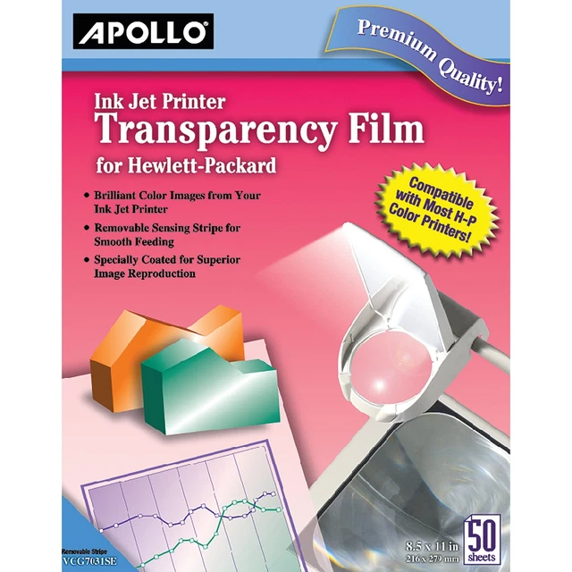 Apollo Ink Jet Film Removable Stripe Color 50 Sheets - Film