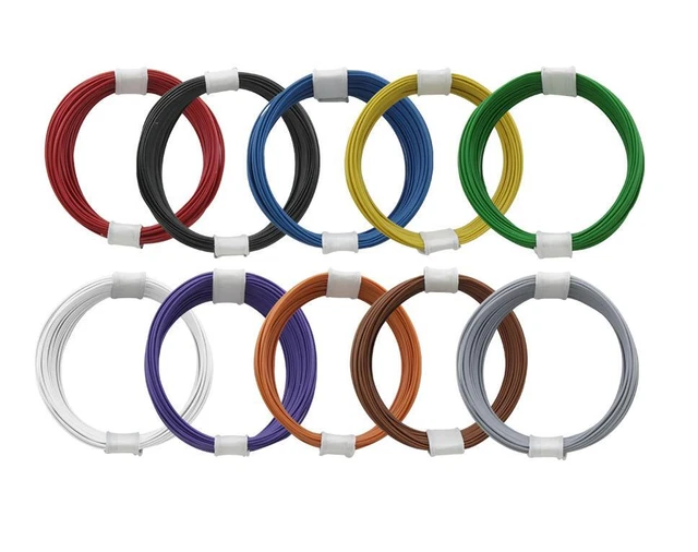 10x10m Set Câble Cordon 0,04mm ² Cuivre Étamé Fil Toronné Fils de Cuivre Brins
