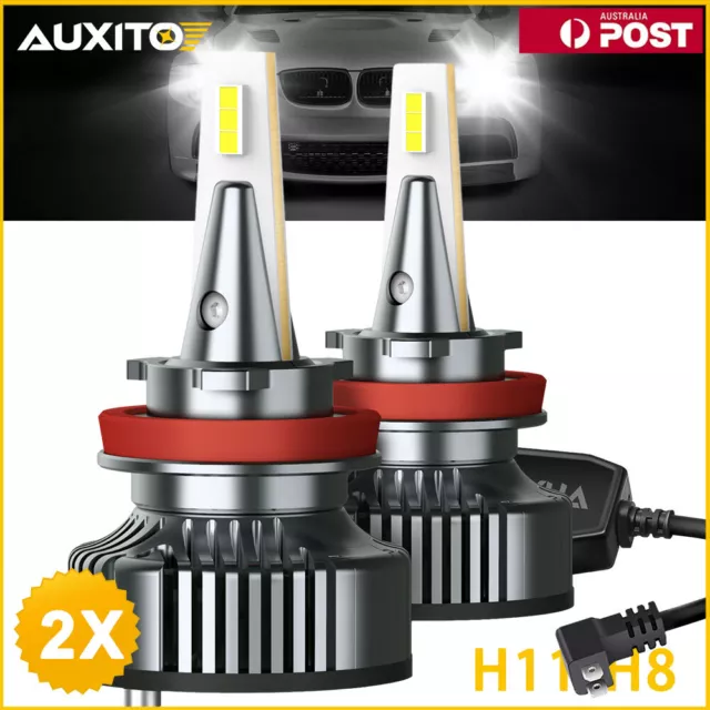 BRIGHT H8 H9 H11 LED Globes Headlight Bulb Conversion Kit Hi/Lo Beam With Fan