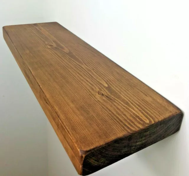 CHUNKY FLOATING 220MM (9") Solid Wood Shelf + Fixings Rustic Farmhouse