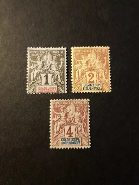 Timbre France Colonie Guadeloupe N°27/28/29 Neuf * Mh 1898