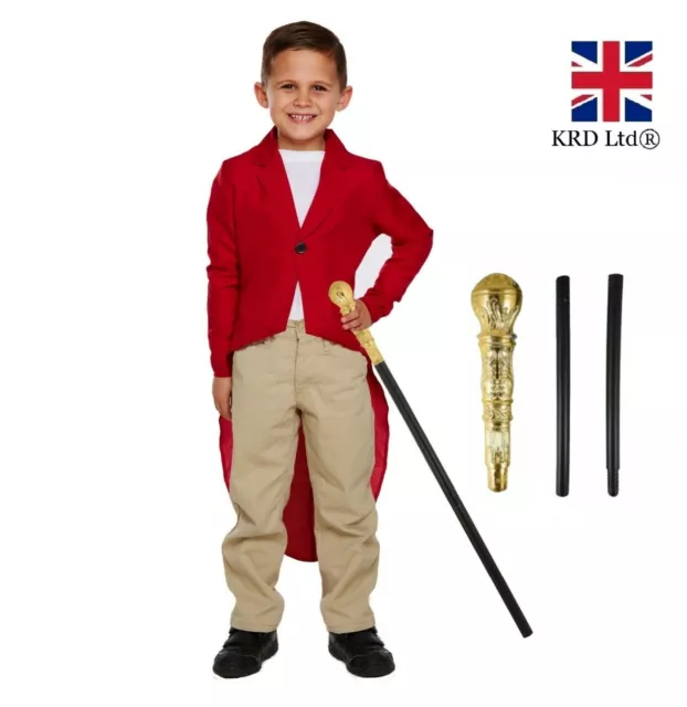 Kids SHOWMAN COSTUME Fancy Dress Boys Book Week The Ring Master Circus NEW UK