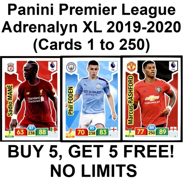 Panini Premier League Adrenalyn XL 2019-20 (1 to 250)  **Please Select Cards**