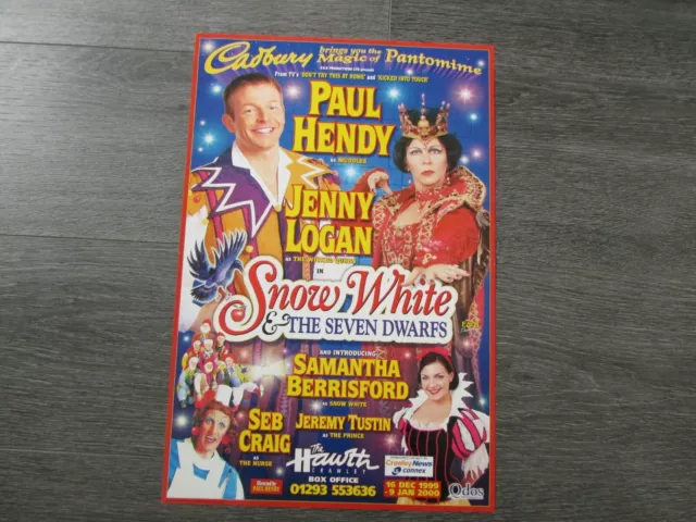 Paul Hendy & Jenny Logan in Snow White 1999 the Hawth CRAWLEY Theatre Poster