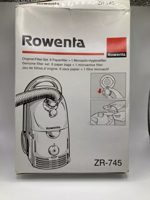 Lot de replacement pour ROWENTA aspirateur-traineau : 6 sacs papier + 1 microfiltre. MOULINEX