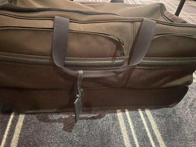 TUMI Large Split 2 Wheel Rolling Duffel Luggage 30" Large Brown Ballistic Nylon