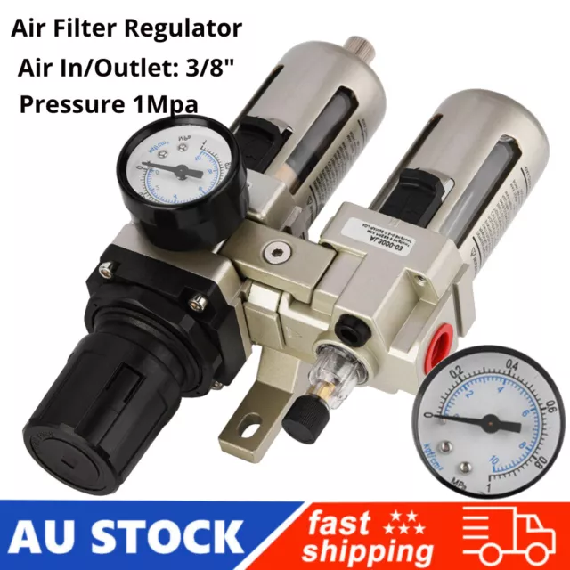 3/8'' Air Pressure Filter Regulator Compressor Moisture Trap Water Oil Separator