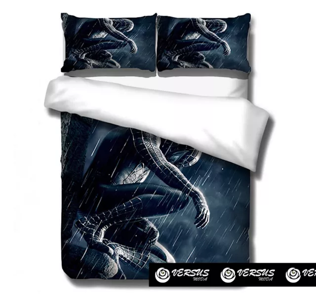 Spiderman Set Letto Nero Spider Copripiumone Man Federa Duvet Cover Set DUVSP06