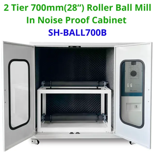 SH Scientific 2Tier Ball Mill In Noise Proof Cabinet | 700mm(28") roller | 110V