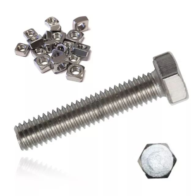 50x Tuercas Hexagonales + Vierkantmuttern M5x65 Acero Inox A2 Roca Completa