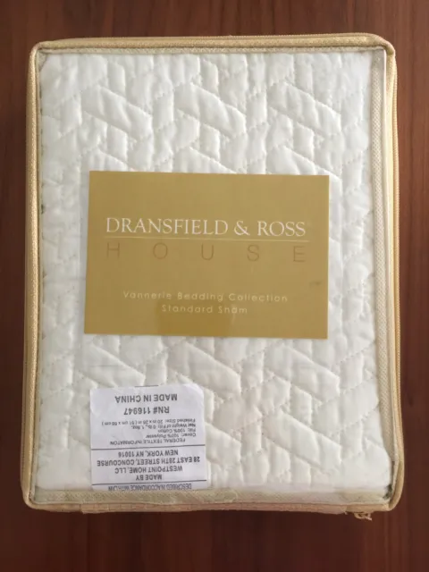 Brand New Dransfield and Ross Vannerie Ivory Standard Sham Horchow Neiman Marcus