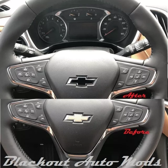 Matte Black Vinyl BowTie Steering Wheel Emblem Overlay Decal Chevrolet Impala