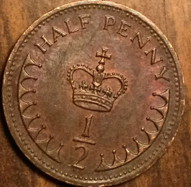 1982 Uk Gb Great Britain New 1/2 Penny Coin