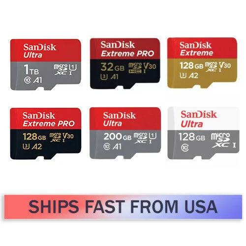 SANDISK MICRO SD Card Memory 32GB 64GB 128GB 256GB 512GB 1TB Lot ...