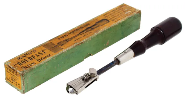 Mann's Patent Screw Holding Screwdriver -C.A. Mann & Co., Buffalo -Unused in Box