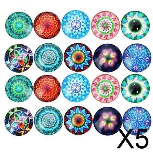 5X 20pcs gemischte Glaskuppel Flatback Cabochons Verschönerung