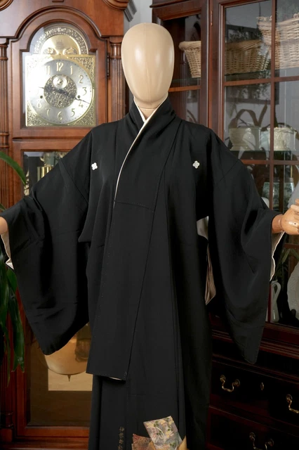 Dear Vanilla Japanese Silk Tomesode Kimono Women's Authentic Japan Vintage Mint 2