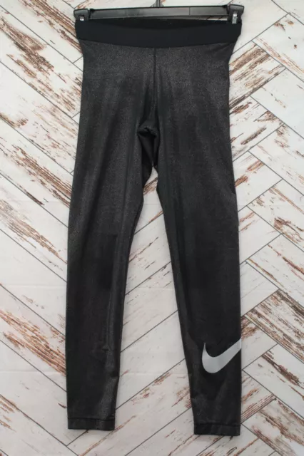 Nike Pro-cool Dri Fit Tights Women Size Small S Black/Silver Sparkle 881778-010