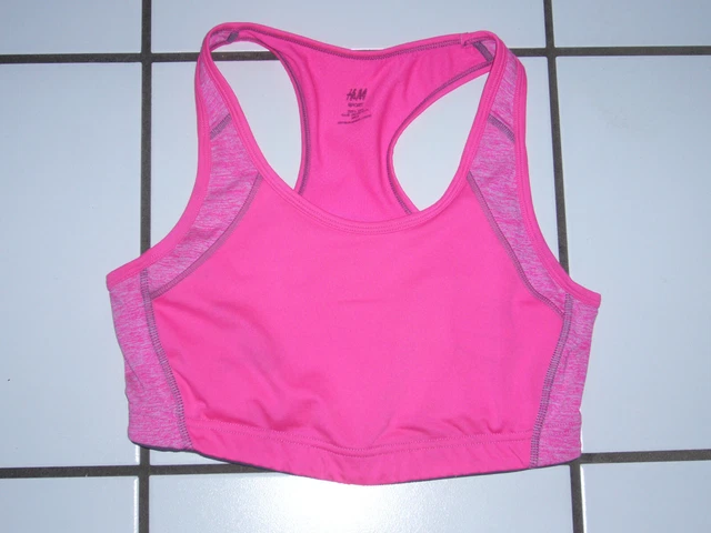 von H&M     Sport BH Bustier   in neon pink    Gr. M