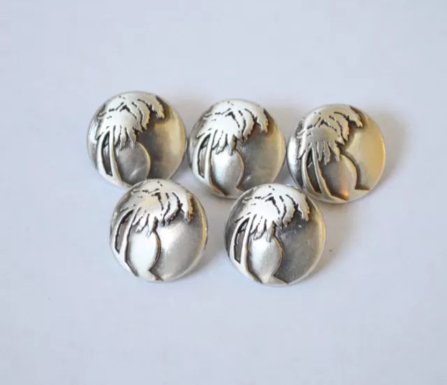 Menge 5 Palme Tropisch Strand Rivetback Concho 1.6cm Enmon Silber Ledergürtel
