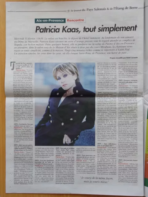 PATRICIA KAAS Magazine 2013 Interview rare Journal régional