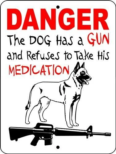 0297 Belgian Malinois 9"x12" Aluminum Sign