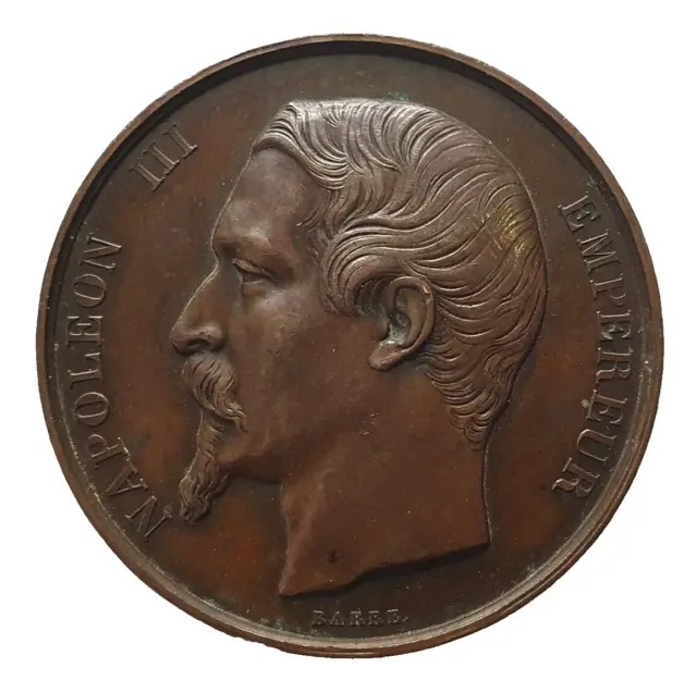 FRANCE COPPER MEDAL 1850 NAPOLEON III - CITY OF PARIS - BY BARRE, 41,2mm