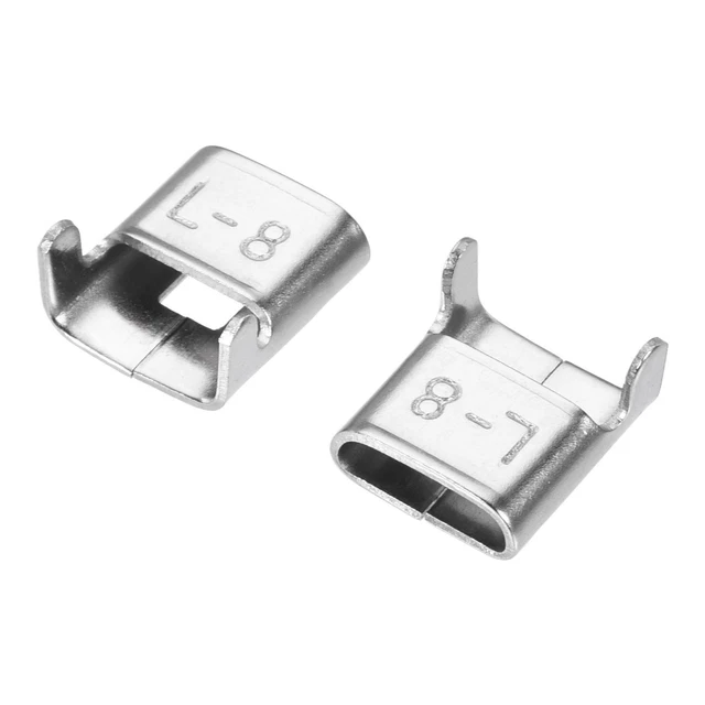 201 Acier Inox Sangle Joint 13x12x7mm pour 8mm Bande Paquet 100