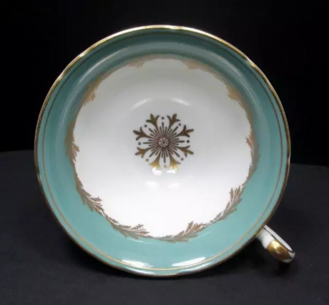 EB Foley Tea Cup and Aynsley Saucer Mismatched Set Mint Green Vintage 2