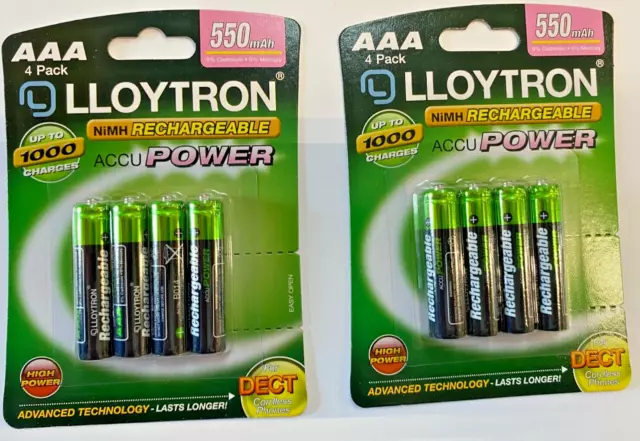 8-Pack AAA 1200 mAh AccuPower NiMH Rechargeable Batteries 