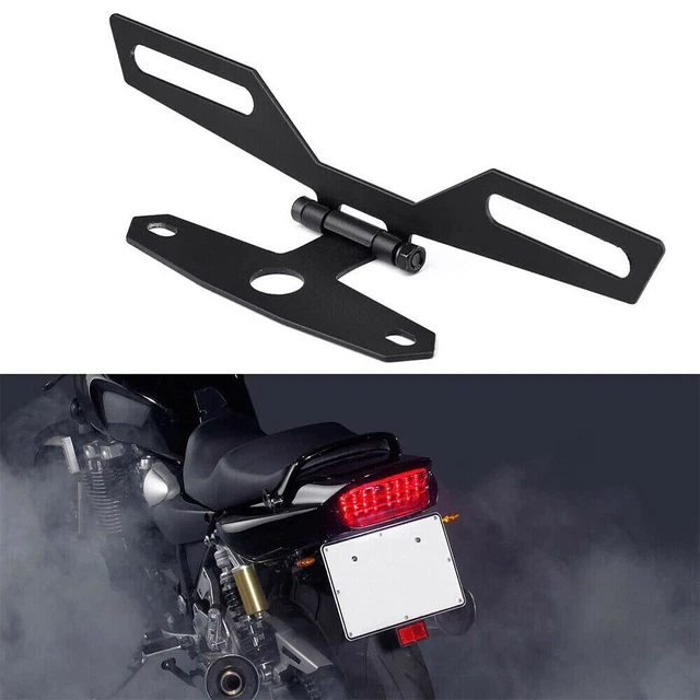 Universal Motorcycle flip License Plate Eliminator Bracket Folding up Adjustable
