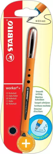 Tintenroller - STABILO worker+ - medium - Einzelstift - schwarz 2