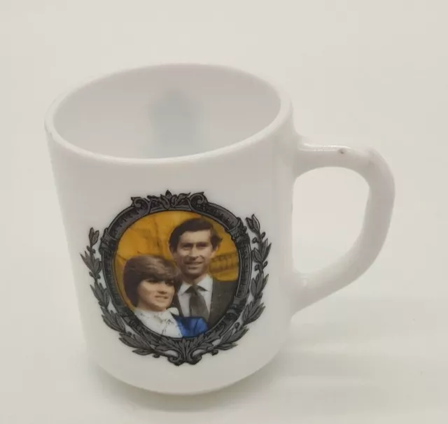 Milk Glass Mug to celebrate the Wedding of Prince Charles and Lady Diana, 1981