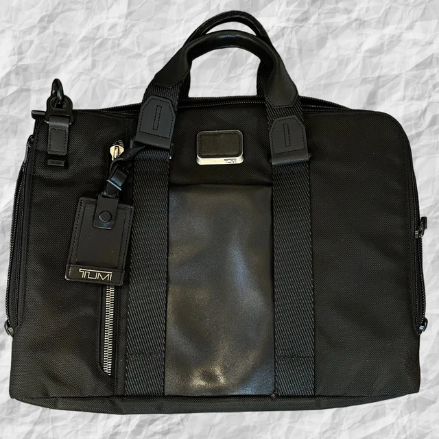 Tumi Men's Alpha Bravo Aviano Slim Briefcase - Nylon- Black 103314-1041 EUC