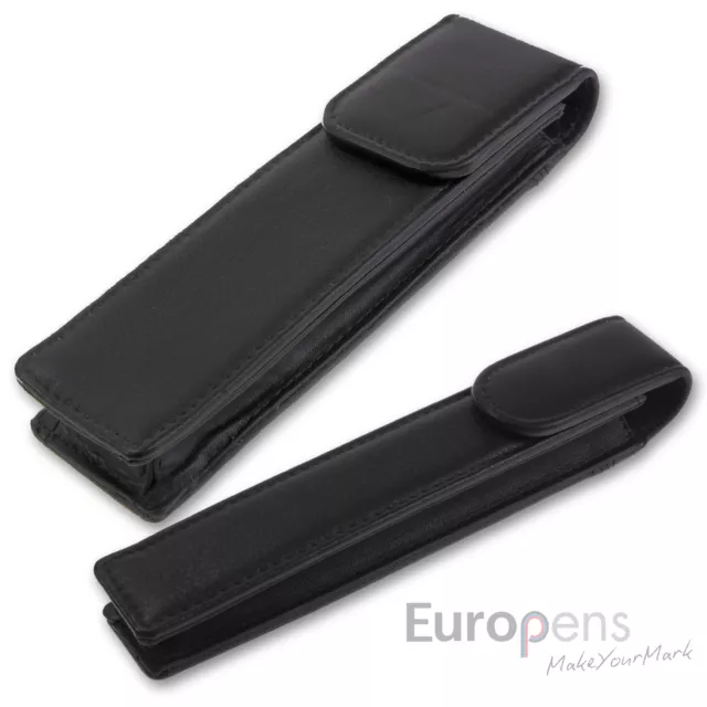 Europens Magnetic Leather Pen Case / Pouch - Black - Single & Double Available