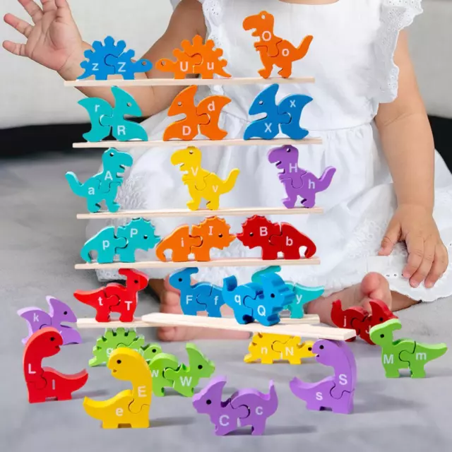 Dinosaur Animal Stacking Blocks Development Coordination Wooden Balance Toys