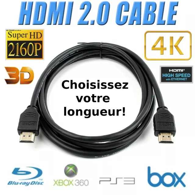 CABLE HDMI 2.0 3D HIGH SPEED 4K UltraHD 2060p LED XBOX PS3 1.5m 2m 5m 10m