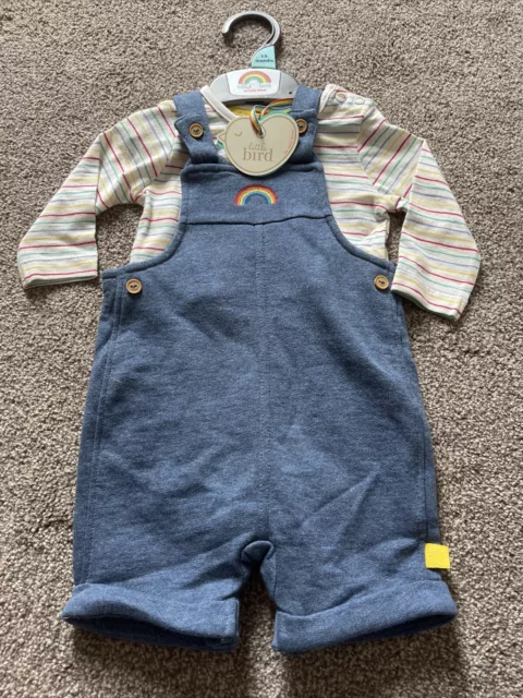 Little Bird By Jools Oliver Jersey Shortie Dungarees Rainbow Baby 1-3 Months