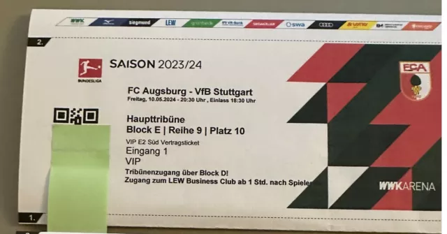 Zwei VIP-Tickets FC Augsburg vs VfB Stuttgart zum Originalpreis