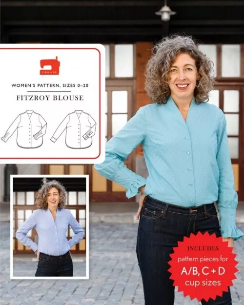 Liesl + Co Sewing Pattern Fitzroy Blouse Women Sizes 0-20