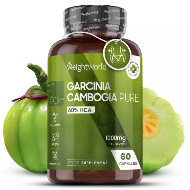 Garcinia cambogia 60Capsules - Weightloss & Detox - 1000mg fruit extract - Vegan