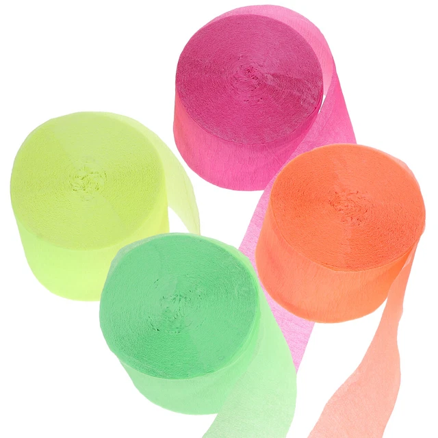 4 rollos serpentinas de papel crepé que brillan en la oscuridad serpentinas fluorescentes para