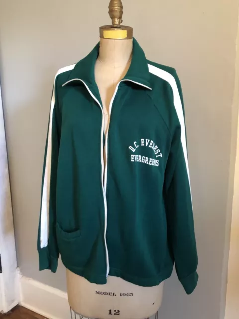 Vintage DC Everest High Evergreens 1960s Basketball Zip Track Jacket Wausau WI