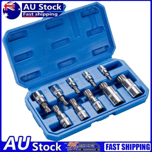 10PCS Bit Socket Set 12 Point Triple Square Spline Tamper Proof Bits Tool Set