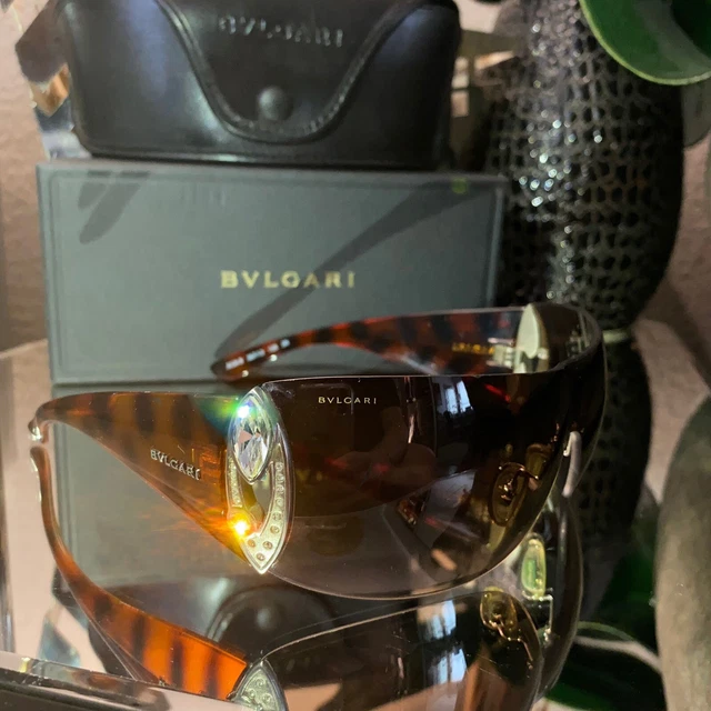 BVLGARI SUNGLASSES SWAROVSKI Crystal Limited Edition 8026-B Brown