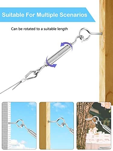 TooTaci Corde en Acier Inoxydable à Suspendre Kit,30M/2mm Câble en Acier Inoxyda 3