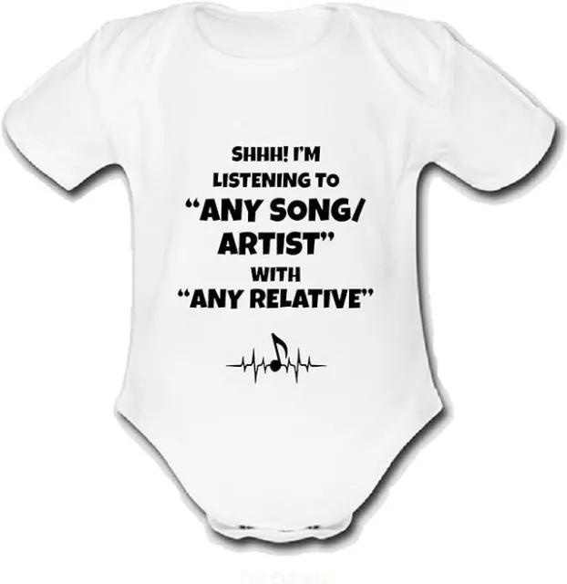 Simge Babygrow Baby vest grow music gift custom personalised