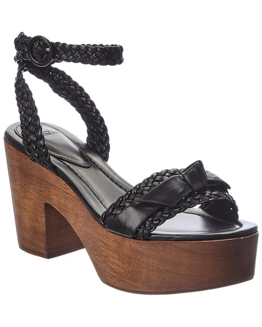 Alexandre Birman Camille Woven Leather Platform Sandal Women's Black 35