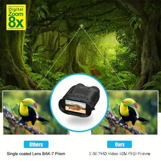 8X Zoom 300M Infrared Digital Night Vision Binoculars 2.5K UHD 40M Pixels