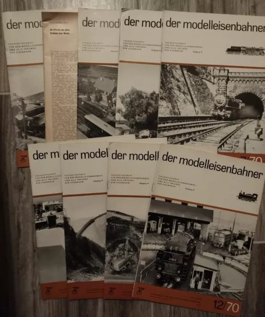 9 Hefte Der Modelleisenbahner 1970, Jahrgang 19, transpress